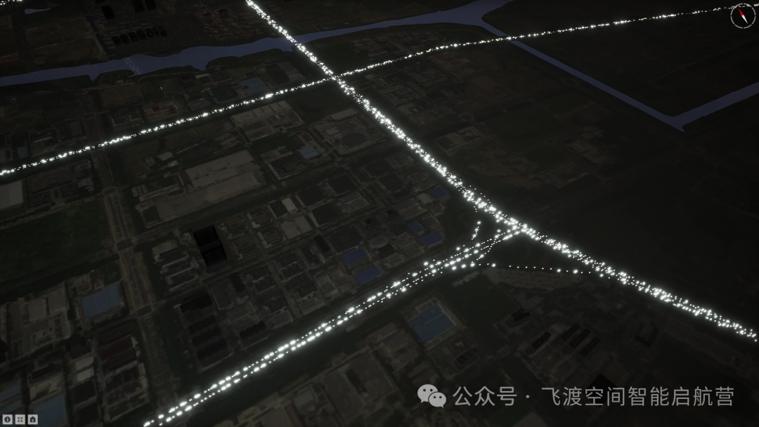 苏州甪直镇路网宏观交通仿真效果(夜景)